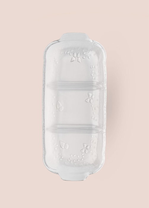 Hermia CAM0501 Plato para Servir Pasteles de Vidrio Transparente Elegante y Duradero Apto para Lavavajillas 31x13x4 cm
